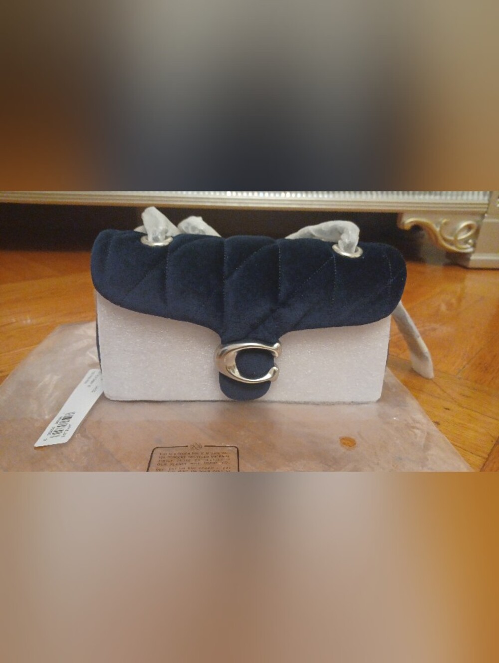 COACH TABBY 20 VELVET IN BLUE